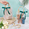 Transparent Frosted PVC Plastic Gift Tote Bags with Green Ribbon LS-ABAG-WH0048-68C-3