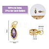 16Pcs 8 Colors Real 18K Gold Plated Brass Micro Pave Cubic Zirconia Charms ZIRC-DC0001-07-2