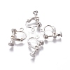 Rack Plated Brass Screw Clip-on Earring Findings X-KK-P169-04S-1