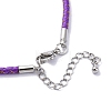 Polyester Cord Braided Bracelet Makings MAK-Z003-01P-20-3