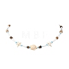 Boho Sea Turtle & Starfish Shell & Synthetic Turquoise Beaded Necklaces NJEW-JN06015-2