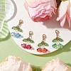 4Pcs 4 Styles Flower Glass & Acrylic Pendant Decorations HJEW-TA00265-2