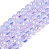 Electroplate Transparent Glass Beads Strands EGLA-Q132-4MM-A03-1