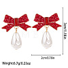 Christmas Alloy Dangle Stud Earrings FS-WG10992-05-1