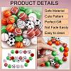 12Pcs 6 Style Basketball/Soccer/Tennis/Baseball/Rugby/Volleyball Silicone Beads JX308A-01-4
