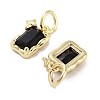 Brass Micro Pave Cubic Zirconia Charms KK-C051-10G-01-2