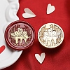 Couple Golden Tone Round Wax Seal Brass Stamp Heads AJEW-S087-01G-02-1