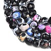 Natural Fire Crackle Agate Beads Strands G-H078-C49-6mm-06-4