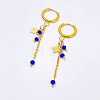 304 Stainless Steel Glass Star Tassel Hoop Earrings FS-WG135BB-01-1