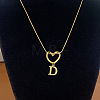 304 Stainless Steel Heart with Initial Pendant Necklaces for Women FS-WG4DC9E-04-1