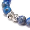 Natural Gemstone & Alloy Beaded Stretch Bracelet for Men Women BJEW-JB08578-5