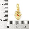 Rack Plating Brass Pave Orange Red Cubic Zirconia Cattle Head European Dangle Charms KK-Z067-47G-3