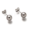 Non-Tarnish 304 Stainless Steel Ball Stud Earrings STAS-H136-07C-P-1