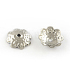 8-Petal Flower Smooth Surface 201 Stainless Steel Bead Caps STAS-R065-51-1