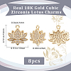 8Pcs Brass Micro Pave Cubic Zirconia Charms ZIRC-BBC0002-01-2