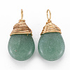 Natural Green Aventurine Pendants G-S359-294B-2