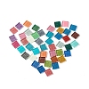 Square with Glitter Powder Mosaic Tiles Glass Cabochons DIY-P045-04B-2