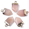 Natural Pink Aventurine Pointed Pendants X-G-N326-34J-1