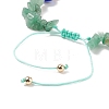 Natural Green Aventurine Chips & Resin Evil Eye Braided Bead Bracelet BJEW-JB08495-07-5