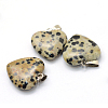 Heart Natural Dalmatian Jasper Pendants X-G-Q438-04-2