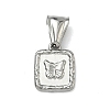 Textured 304 Stainless Steel Pendants STAS-D225-01P-1