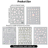 5Pcs 5 Styles Flower Pattern Self Adhesive PET Nail Art Stickers Decals MRMJ-SP0001-24-2