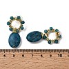 Natural Apatite Dangle Stud Earrings EJEW-G454-01G-06-5