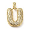 Brass Micro Pave Cubic Zirconia Pendants KK-E061-03G-21-1