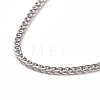 Rhodium Plated 925 Sterling Silver Wheat Chains Necklace for Women STER-I021-02A-P-2