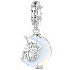 925 Sterling Silver Unicorn European Dangle Charms JX902A-1