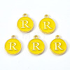 Golden Plated Alloy Enamel Charms ENAM-S118-09R-1