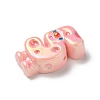Electroplate Number Theme Resin Beads RESI-Q015-01F-2