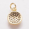 Brass Cubic Zirconia Pendants ZIRC-K070-21G-2