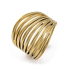 304 Stainless Steel Open Cuff Rings for Women RJEW-F174-04G-2