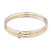 Two Tone 304 Stainless Steel Multi-strand Bangles BJEW-K271-02GP-3