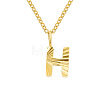 Personalized Stainless Steel Textured Alphabet Initial Pendant Necklaces for Women Men RF0956-8-1