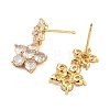 Rack Plating Flower Brass Stud Earrings EJEW-N055-44G-RS-2