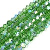 AB Color Plated Transparent Glass Beads Strands GLAA-G127-01-01M-1