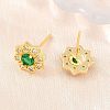 Brass Micro Pave Cubic Zirconia Stud Earrings for Women KK-A305-03G-06-2