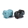 Natural & Synthetic Mixed Gemstone Pig Figurines Set G-Q615-06-4