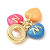 Mother's Day Brass & Enamel Dangle Charms KK-CBADE12-01G-2
