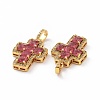 Brass Micro Pave Clear Cubic Zirconia Pendants ZIRC-F135-24G-B-4