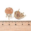 Brass Micro Pave Cubic Zirconia Stud Earring Findings with Natural Sunstone KK-Z096-05G-04-3