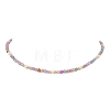 Dyed & Heated Faceted Round Natural Agate and Cultured Freshwater Pearl Beaded Necklaces for Women NJEW-JN06240-03-2