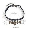 Halloween Gothic Alloy Skull Tassel Black Polyester Flower Lace Choker Necklaces for Women FS-WGBADFE-01-4