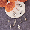 100Pcs 10 Styles Tibetan Style Alloy Pendants TIBEP-CJ0001-57-5