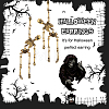 2 Pairs 2 Colors Alloy Skeleton Skull  Dangle Stud Earrings for Halloween EJEW-FI0001-11-3