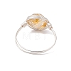 Natural Amethyst & Rose Quartz & Prehnite & Citrine Beads Finger Rings RJEW-JR00836-5