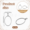 10Pcs 304 Stainless Steel Open Back Bezel Oval Pendants PALLOY-UN00038-3