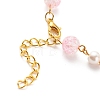 Bling Glass & Imitation Pearl Round Beaded Bracelet for Women BJEW-JB08591-5